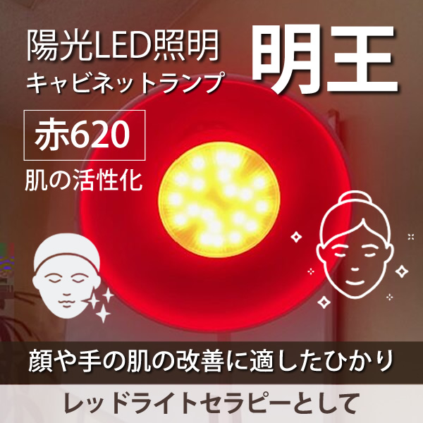 陽光LED照明「明王」ライトセラピー用 キャビネットランプ GX53-1/E26対応 肌の活性化 赤色620型