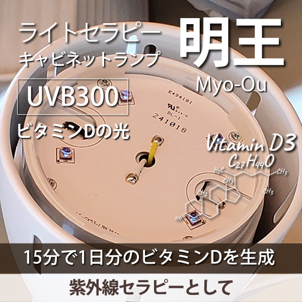 「明王」ライトセラピー用 キャビネットランプ GX53-1/E26対応 ビタミンDの生成 紫外線 UVB300型